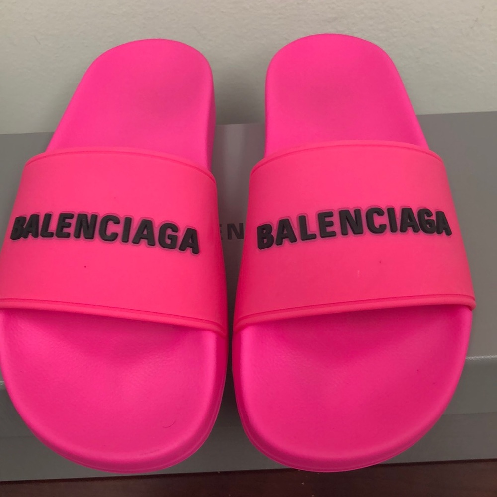 <SOLD>Balenciaga Pool Slides Hot Pink Size 38